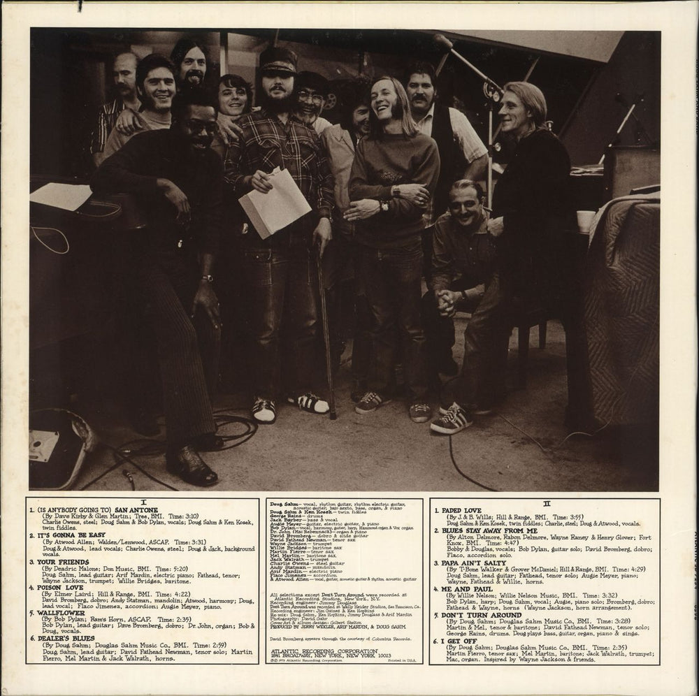 Doug Sahm Doug Sahm And Band US vinyl LP album (LP record)