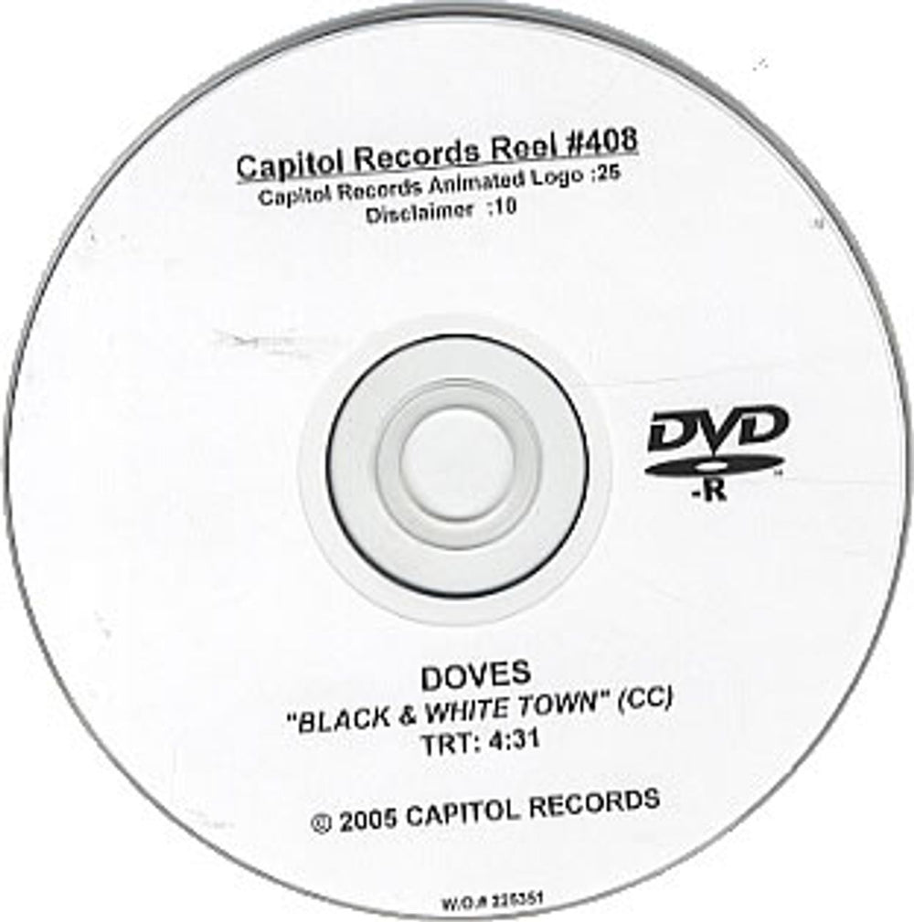 Doves Black & White Town US promo DVD-R DVD-RECORDABLE