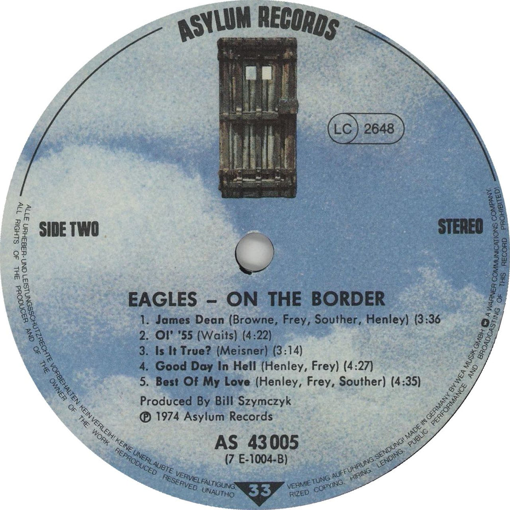 Eagles On The Border - EX German vinyl LP album (LP record) EAGLPON662147