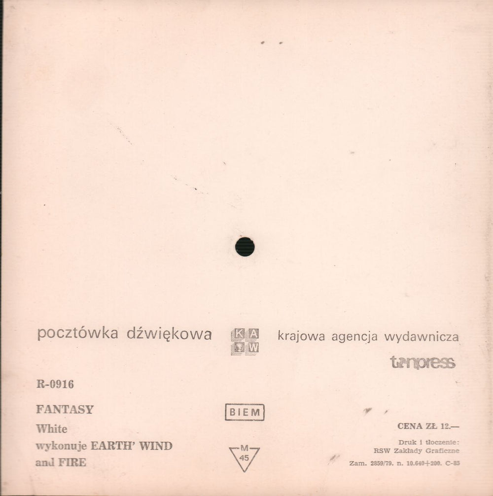 Earth Wind & Fire Fantasy Polish 7" vinyl single (7 inch record / 45)