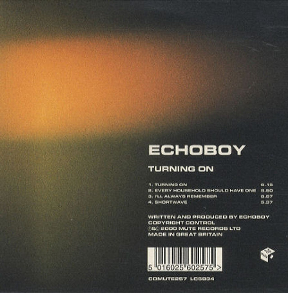 Echoboy Turning On UK CD single (CD5 / 5") CDMUTE257