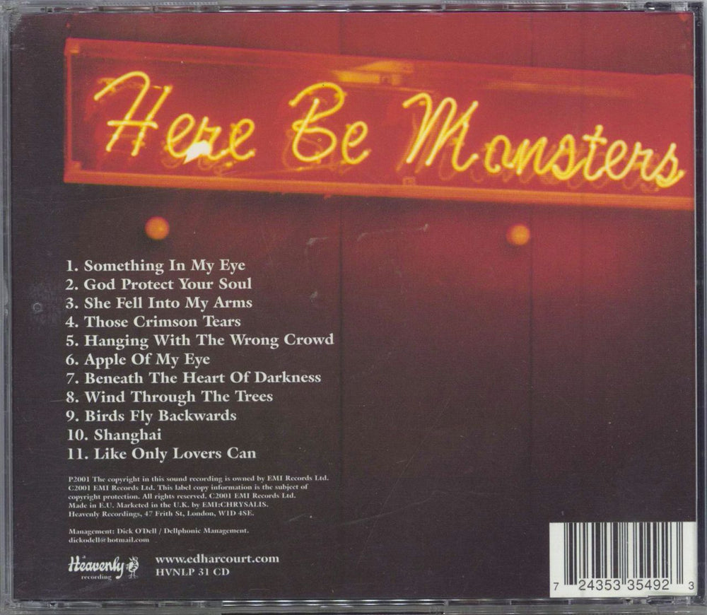 Ed Harcourt Here Be Monsters UK CD album (CDLP) EDTCDHE189102