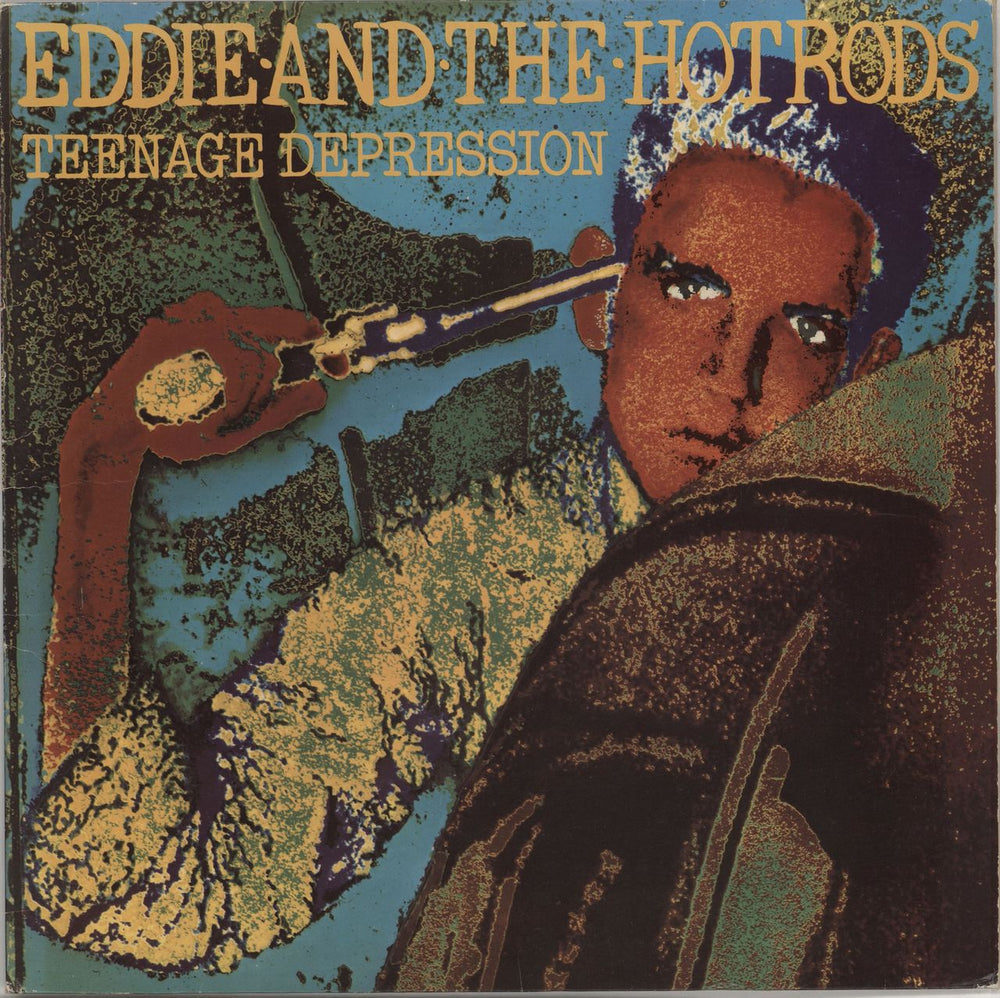 Eddie And The Hot Rods Teenage Depression - EX + Poster UK vinyl LP album (LP record) ILPS9457