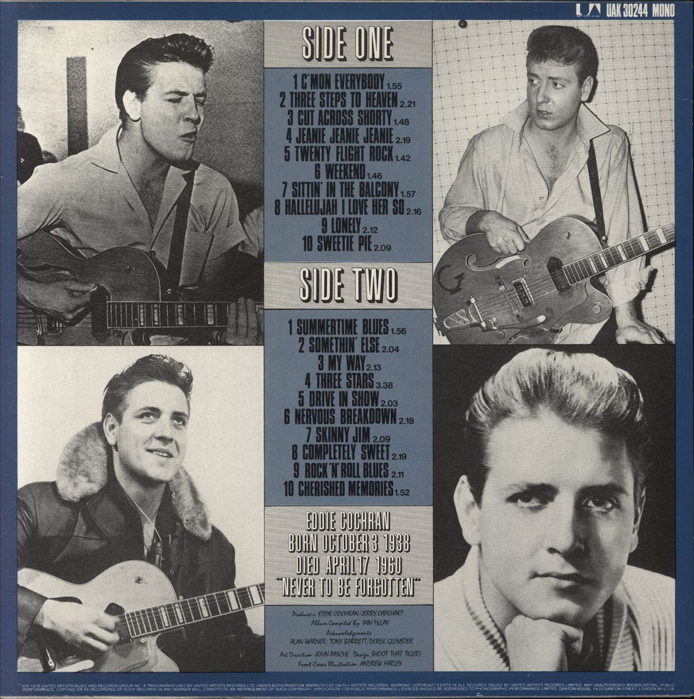 Eddie Cochran The Eddie Cochran Singles Album - 2nd UK vinyl LP album (LP record)