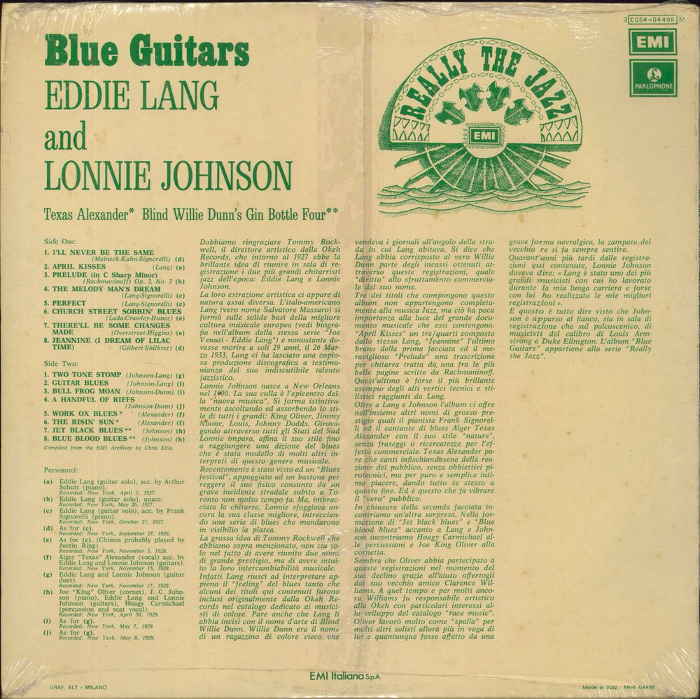 Eddie Lang & Lonnie Johnson Blue Guitars - Sealed Italian vinyl LP album (LP record)