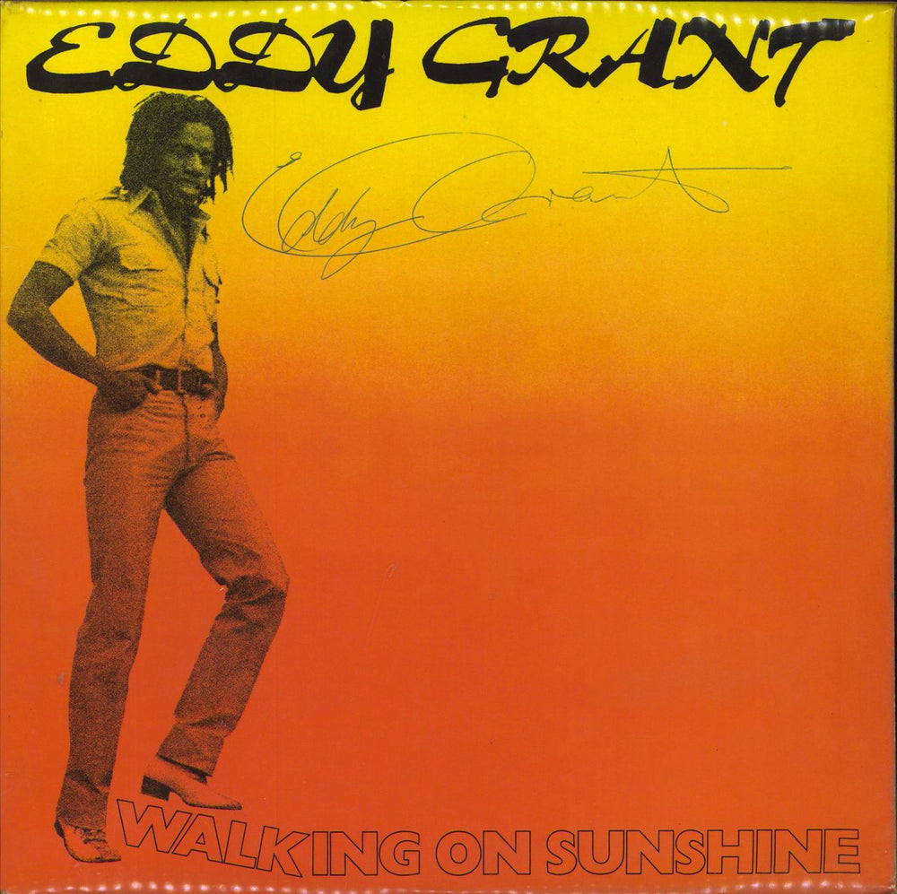 Eddy Grant Walking On Sunshine - Autographed UK vinyl LP album (LP record) ICEL1004