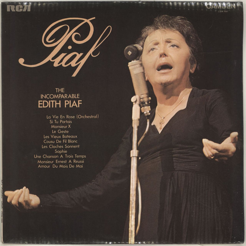 Edith Piaf The Incomparable Edith Piaf UK vinyl LP album (LP record) CDM1061