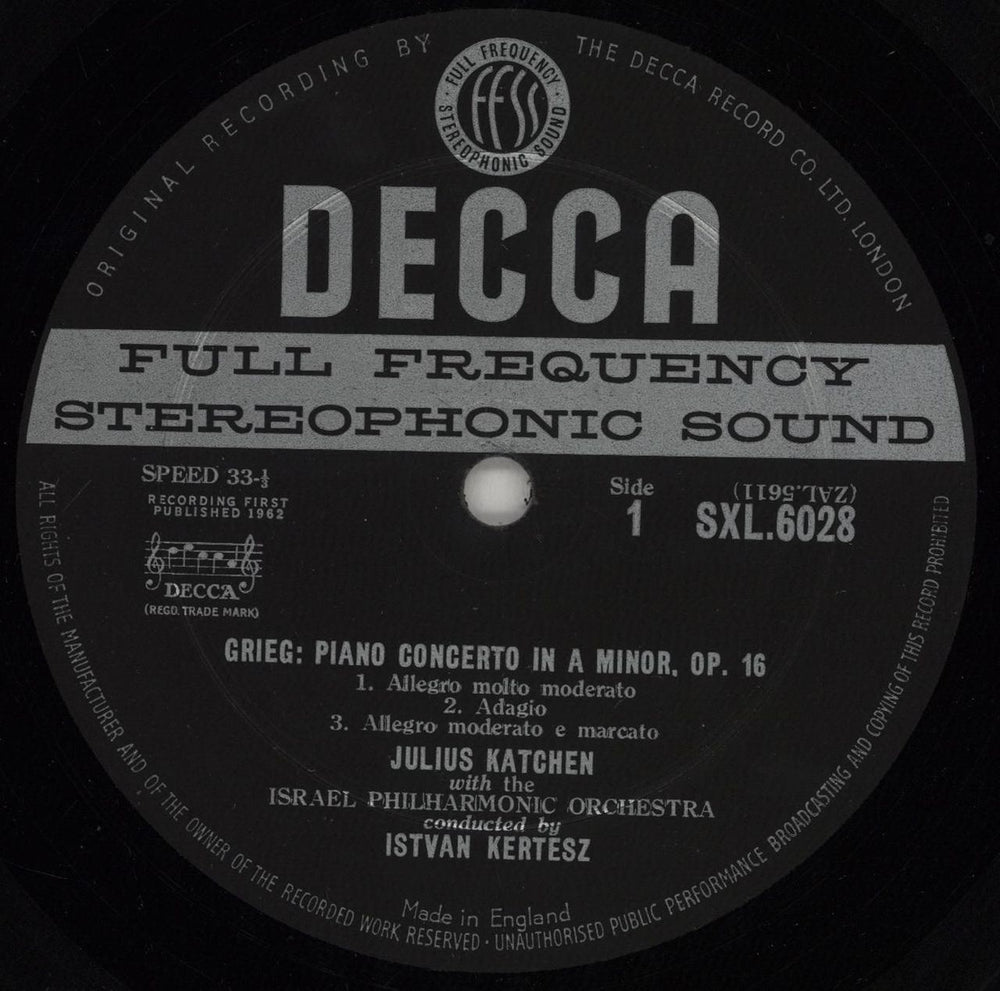 Edvard Grieg GRIEG / SCHUMAN: Piano Concerto / Piano Concerto - 1st UK vinyl LP album (LP record) 1GRLPGR752730