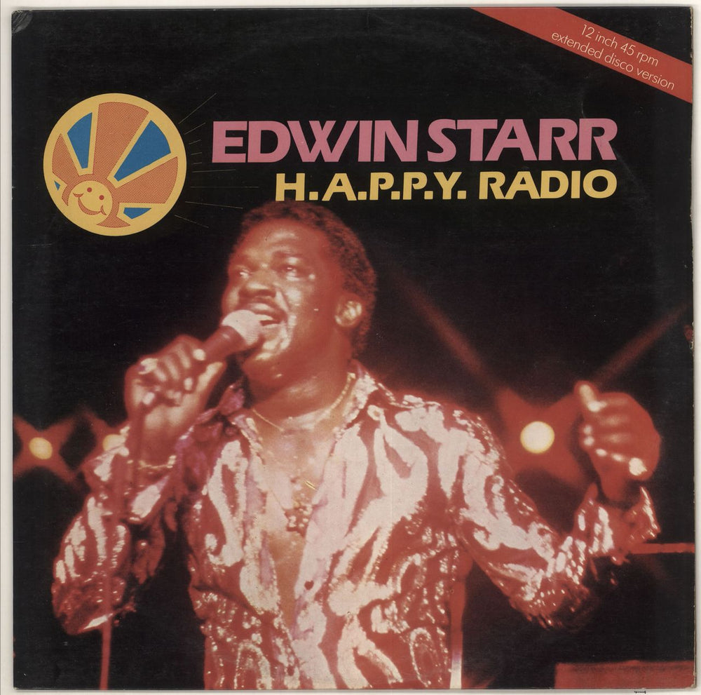 Edwin Starr H.A.P.P.Y. Radio - Red Vinyl UK 12" vinyl single (12 inch record / Maxi-single) TCD2408