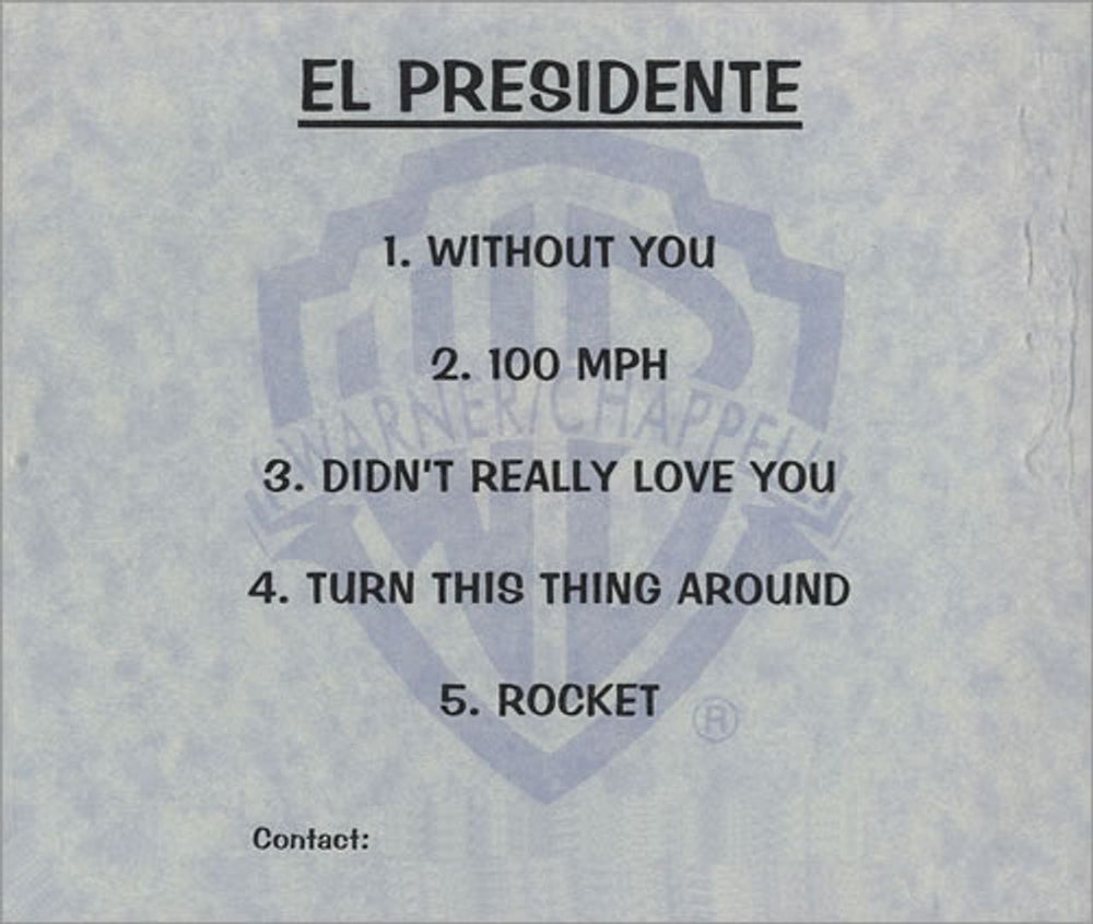 El Presidente El Presidente US Promo CD-R acetate CDR ACETATE