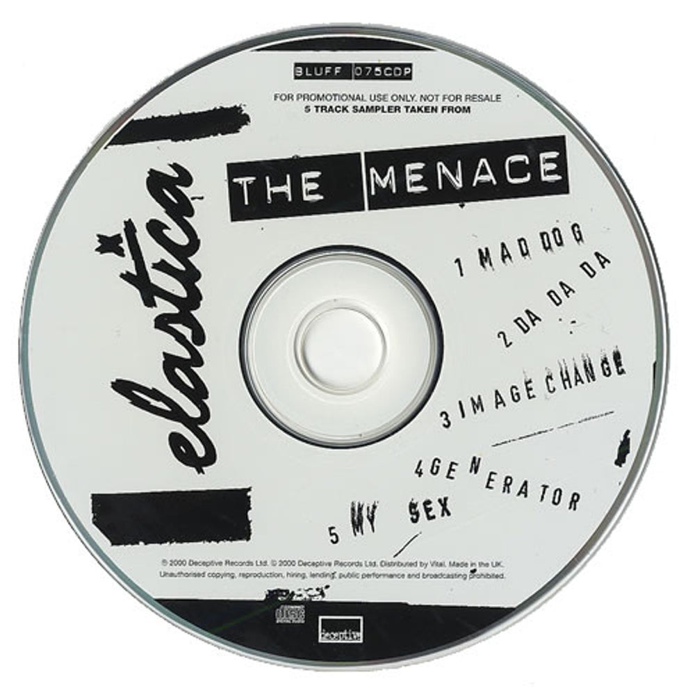 Elastica 'The Menace' Album Sampler UK Promo CD single (CD5 / 5") BLUFF-075CDP