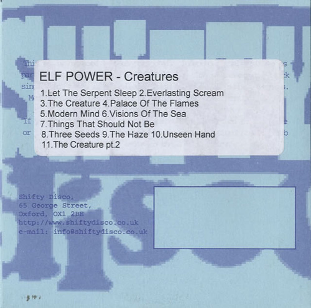 Elf Power Creatures UK Promo CD album (CDLP) E4FCDCR587866