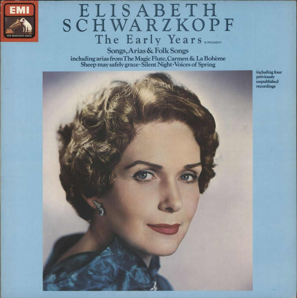 Elisabeth Schwarzkopf The Early Years (Supplement): Songs, Arias & Folk Songs UK vinyl LP album (LP record) ALP1435501