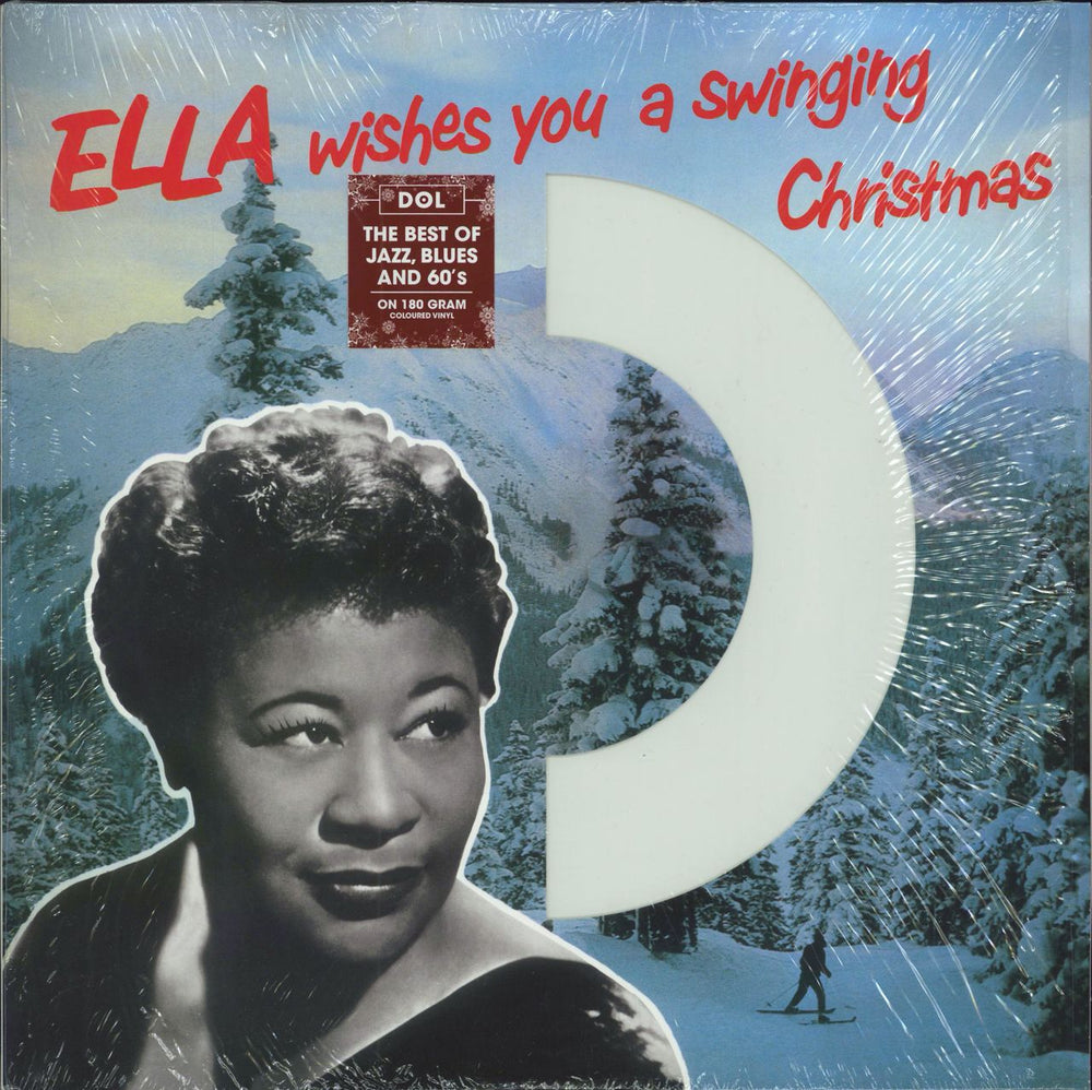 Ella Fitzgerald Ella Wishes You A Swinging Christmas - White Vinyl UK vinyl LP album (LP record) DOS760MB