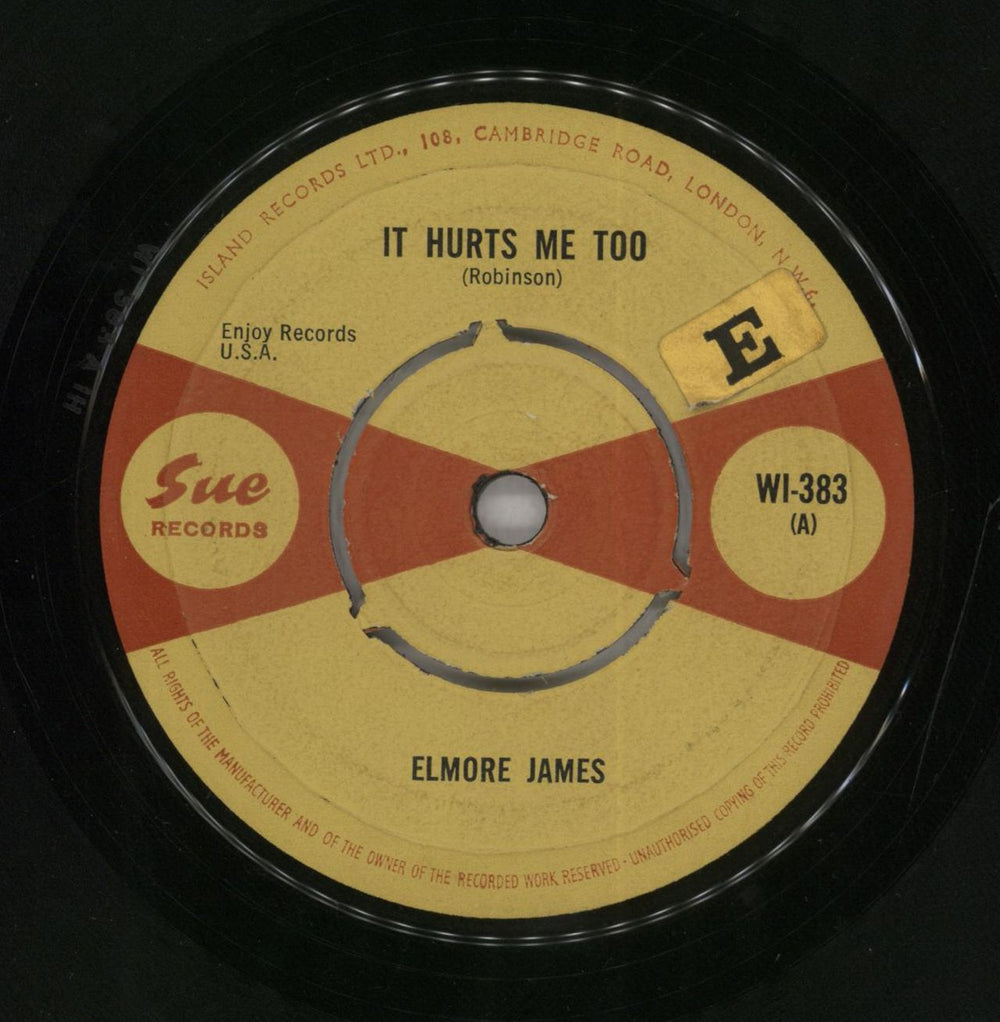 Elmore James It Hurts Me Too UK 7" vinyl single (7 inch record / 45) WI-383