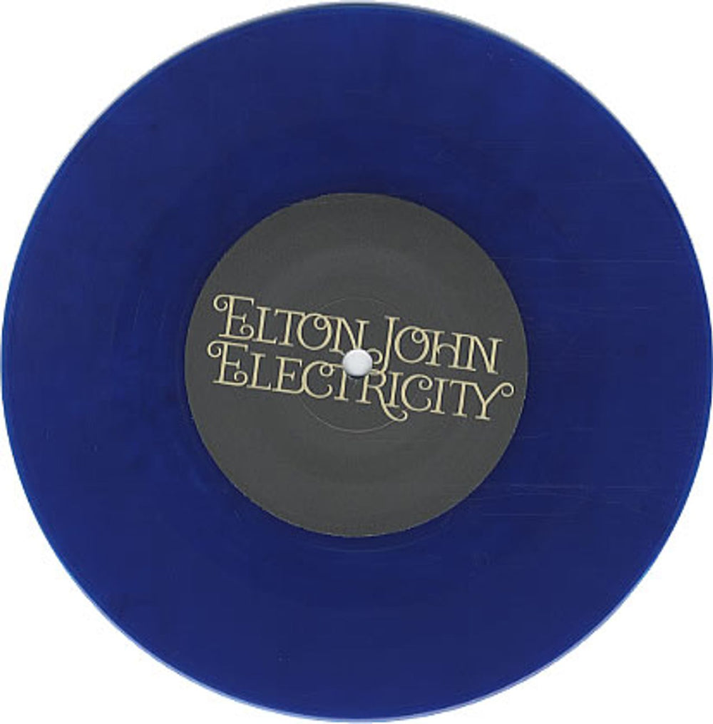 Elton John Electricity - Blue Vinyl UK 7" vinyl single (7 inch record / 45) JOH07EL327238