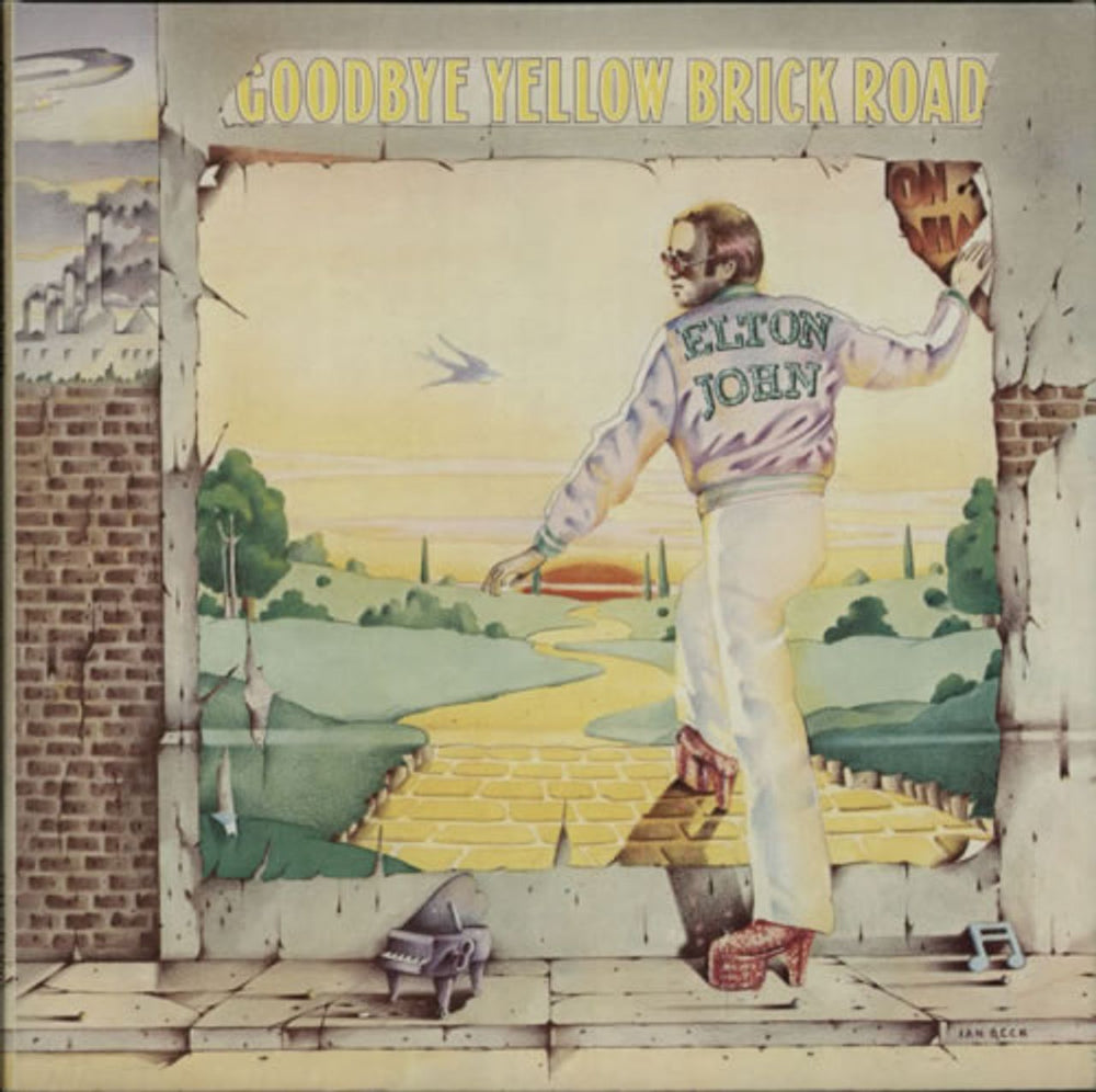 Elton John Goodbye Yellow Brick Road - 1st - Red UK 2-LP vinyl record set (Double LP Album) DJLPD1001