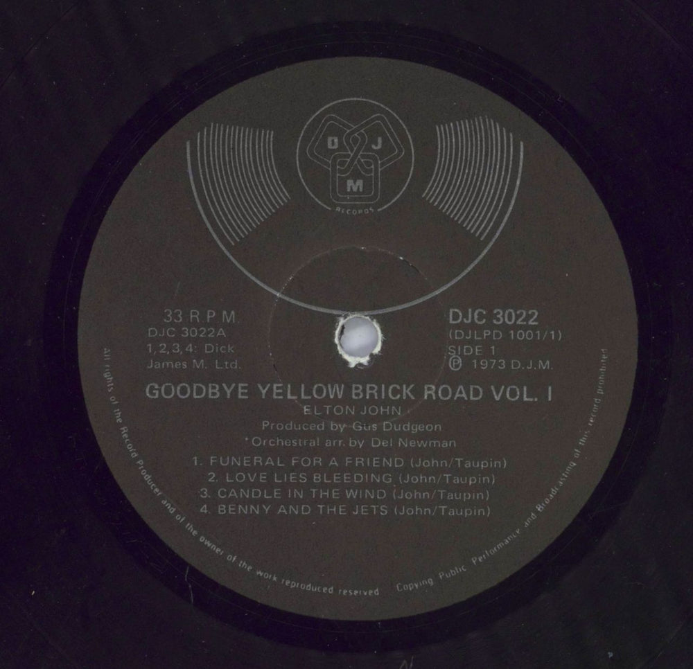 Elton John Goodbye Yellow Brick Road - Volume 1 South African vinyl LP album (LP record)