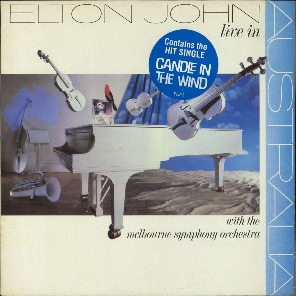 Elton John Live In Australia - stickered p/s UK 2-LP vinyl record set (Double LP Album) EJLP2