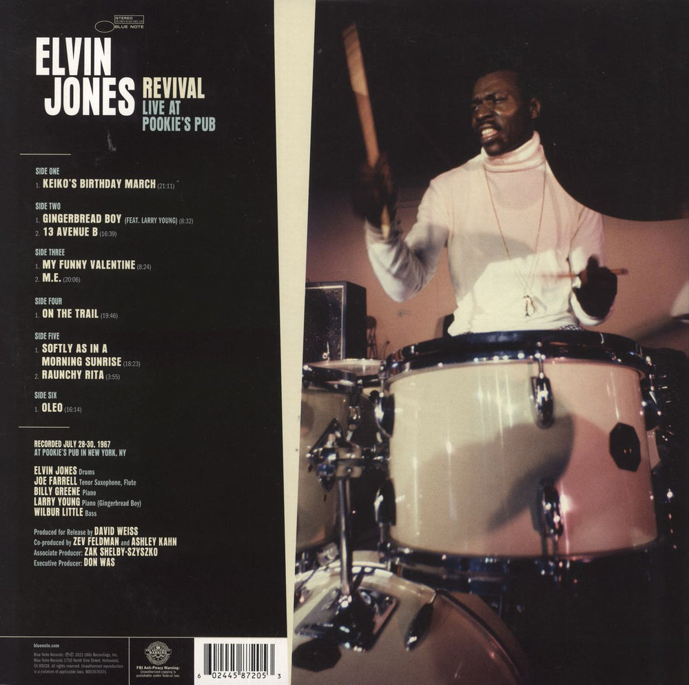 Elvin Jones Revival (Live At Pookie's Pub) US 3-LP vinyl record set (Triple LP Album) 602445872053