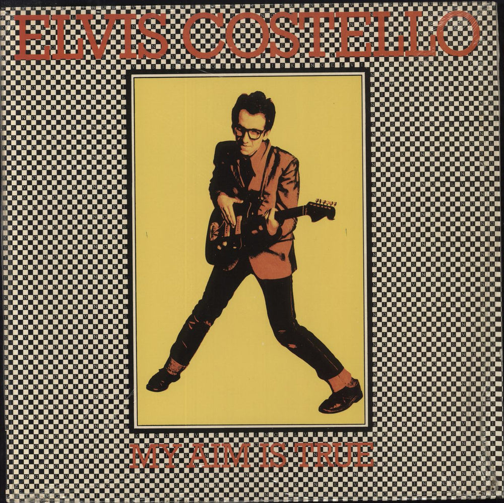 Elvis Costello My Aim Is True - export - shrink US vinyl LP album (LP record) JC35037