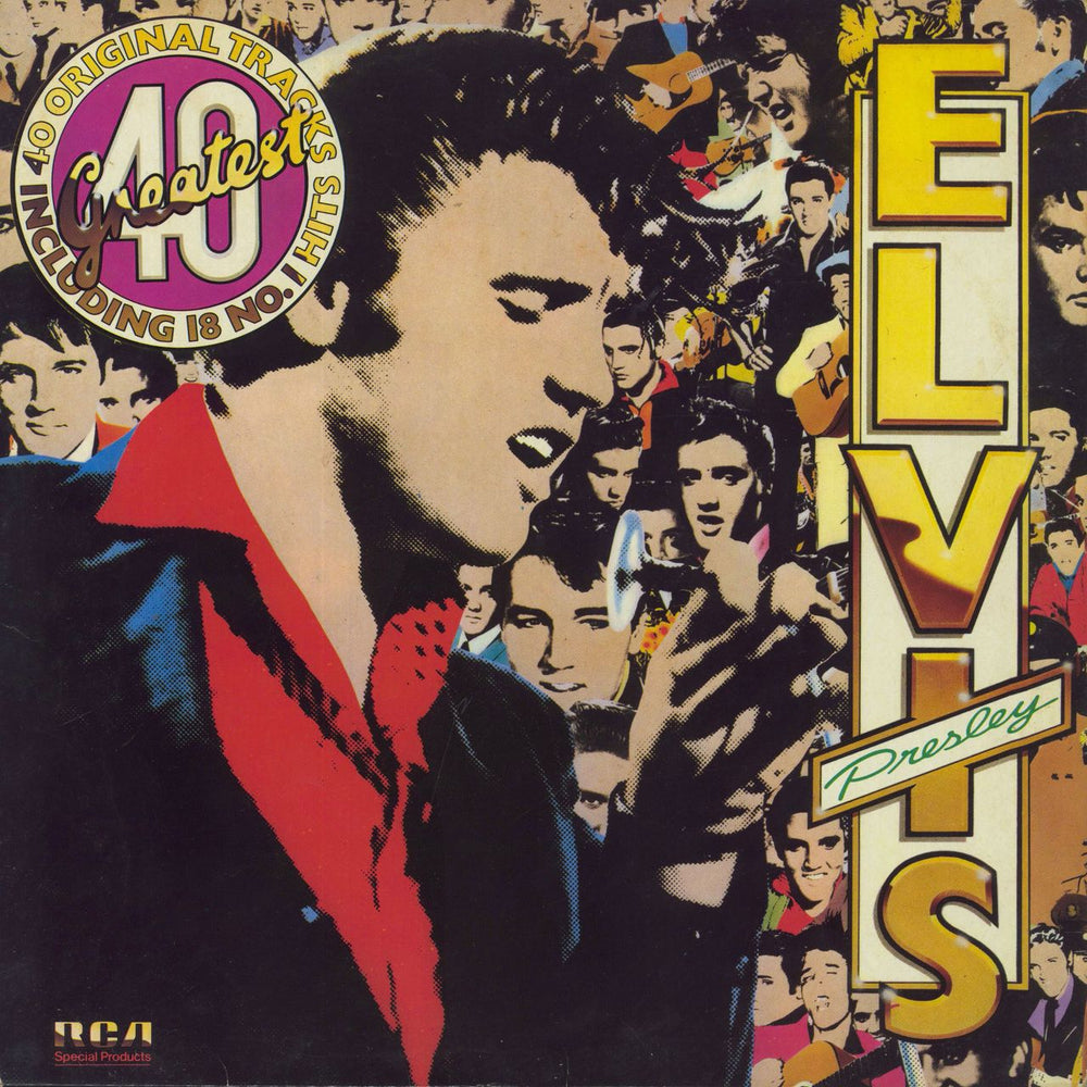 Elvis Presley 40 Greatest Hits - VG UK 2-LP vinyl record set (Double LP Album) PL42691