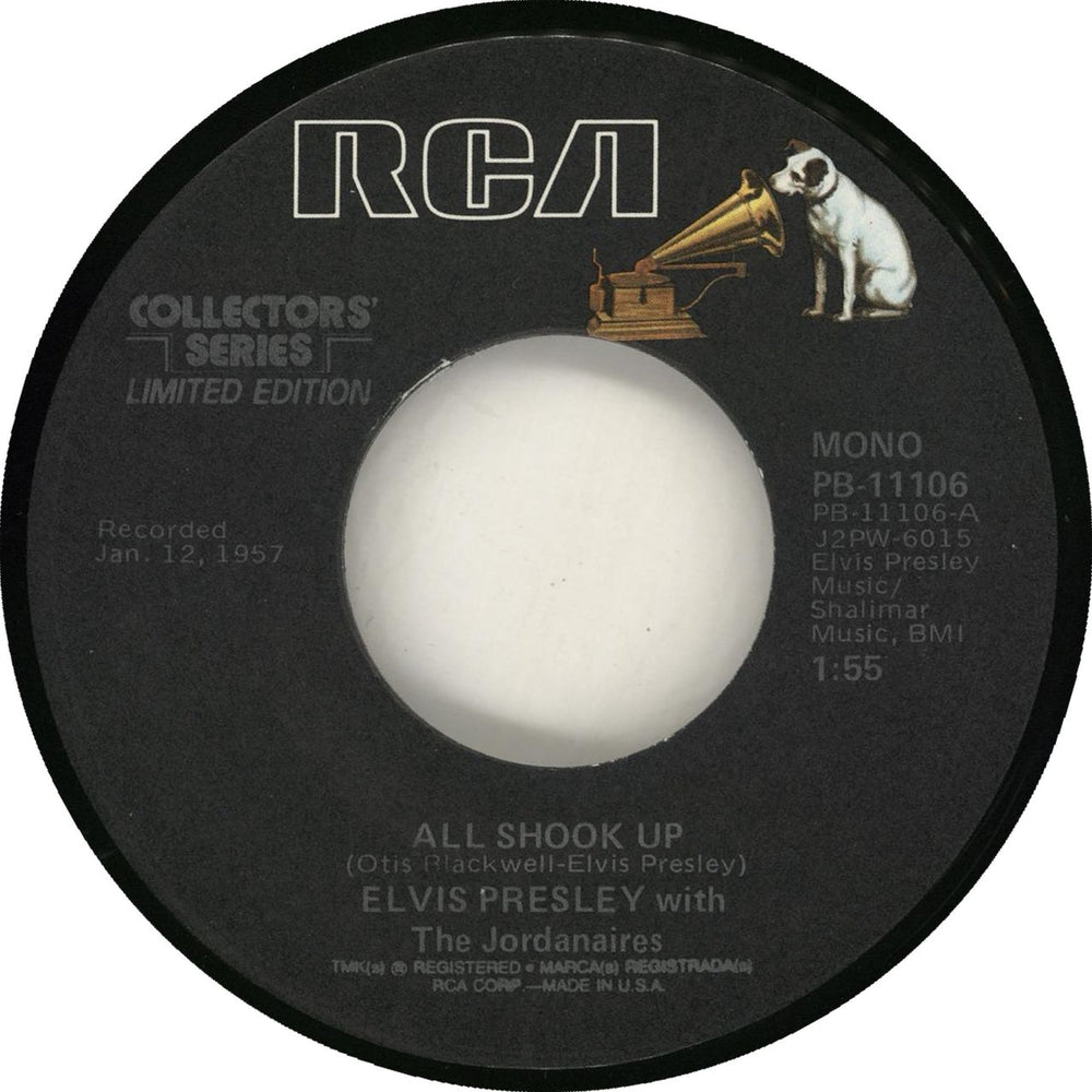 Elvis Presley All Shook Up US 7" vinyl single (7 inch record / 45) ELV07AL560150