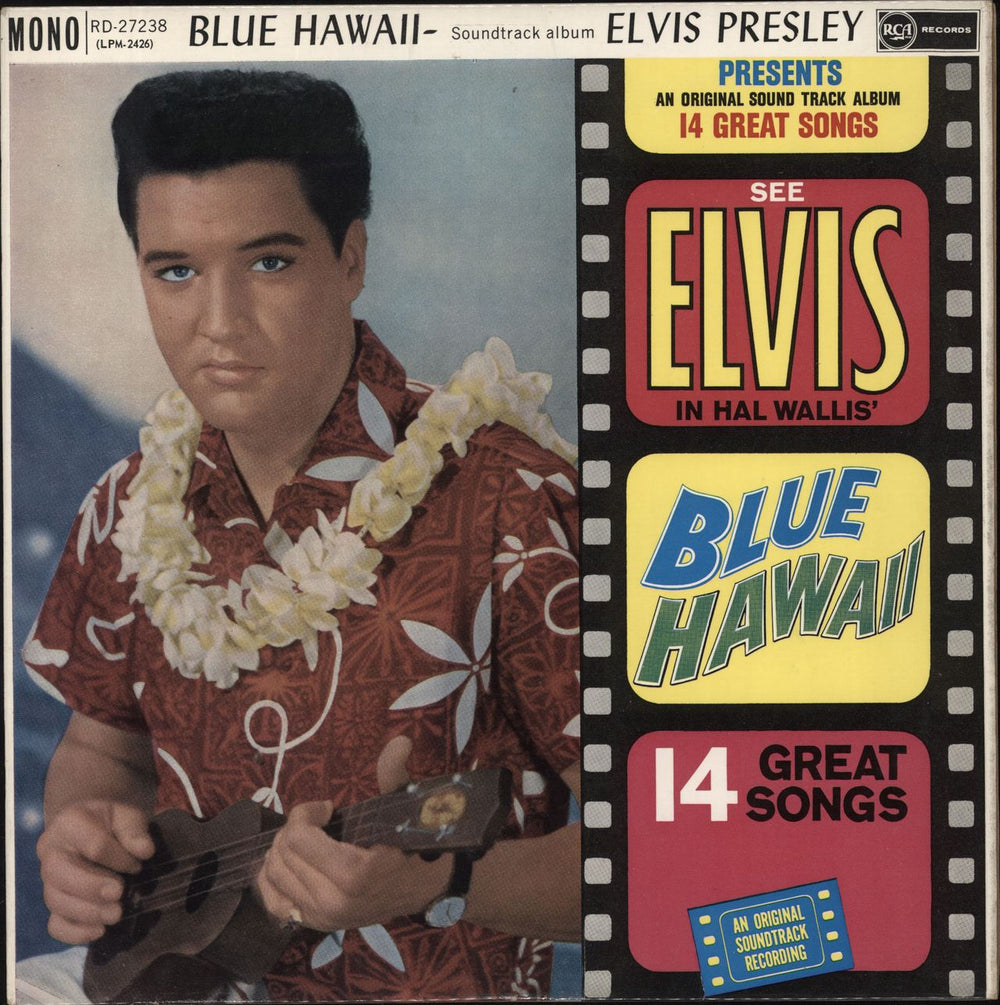 Elvis Presley Blue Hawaii - 1st - Mono - VG UK vinyl LP album (LP record) RD-27238