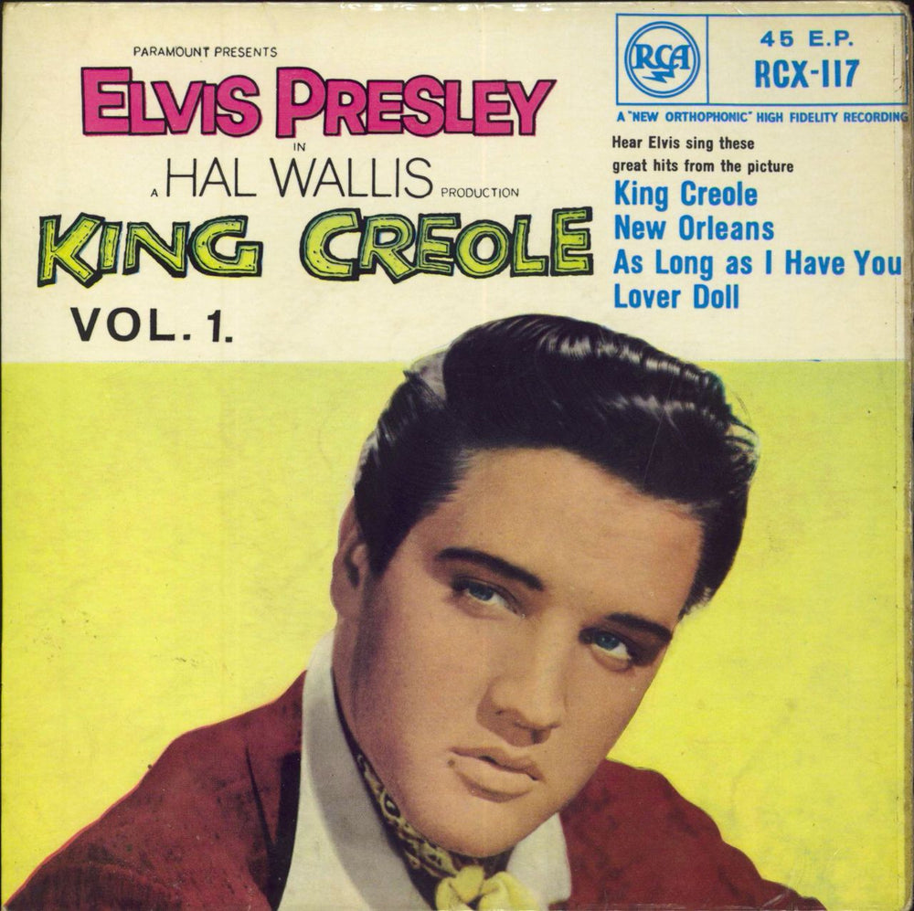 Elvis Presley King Creole Vol.1 EP - 1st - SF58/10 Sleeve - VG UK 7" vinyl single (7 inch record / 45) RCX-117