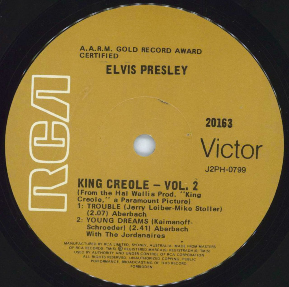 Elvis Presley King Creole Vol. 2 Australian 7" vinyl single (7 inch record / 45) ELV07KI372370