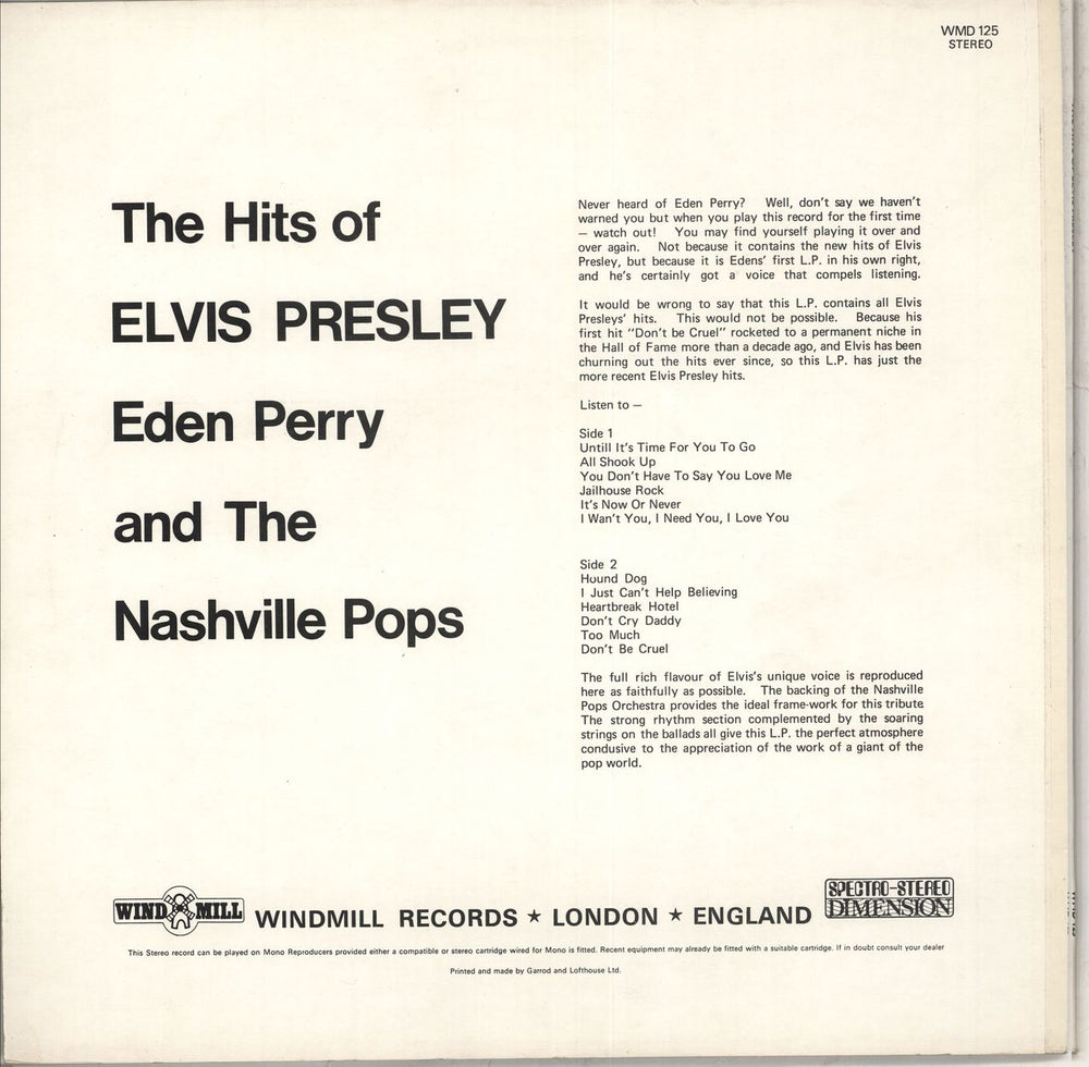 Elvis Presley The Hits Of Elvis Presley UK vinyl LP album (LP record)