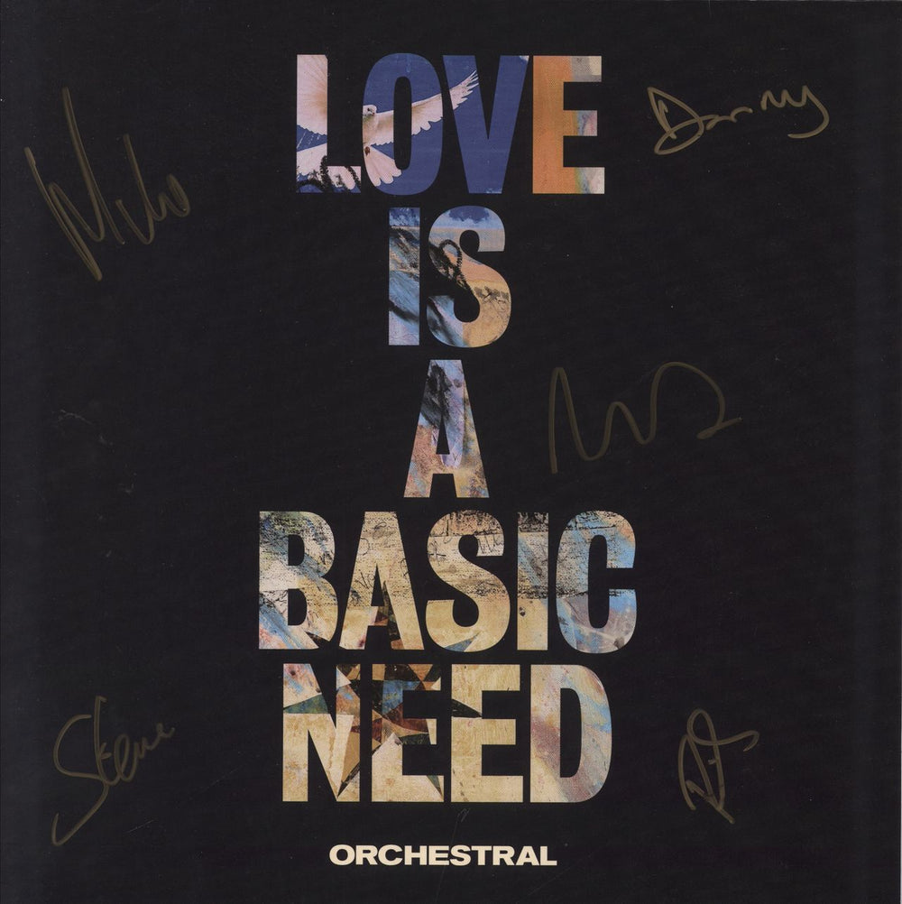 Embrace Love Is A Basic Need [Orchestral] - Blue Vinyl + Autographed Sleeve UK vinyl LP album (LP record) COOKLP712