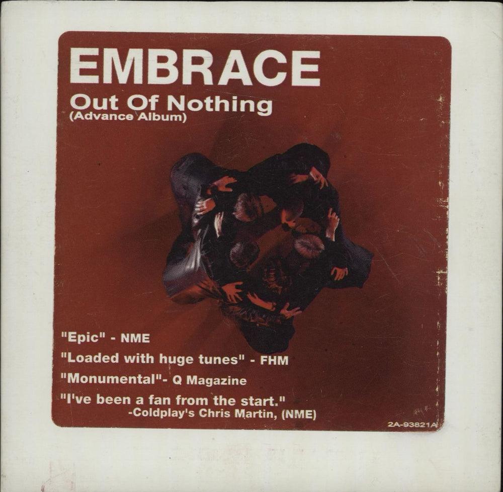 Embrace Out Of Nothing US Promo CD album (CDLP) 2A-93821A