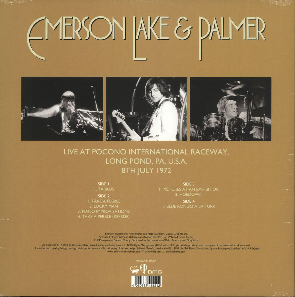 Emerson Lake & Palmer Live at Pocono Raceway, USA, 1972 - RSD19 - Brown & Yellow Vinyl - Sealed UK 2-LP vinyl record set (Double LP Album) 4050538455212