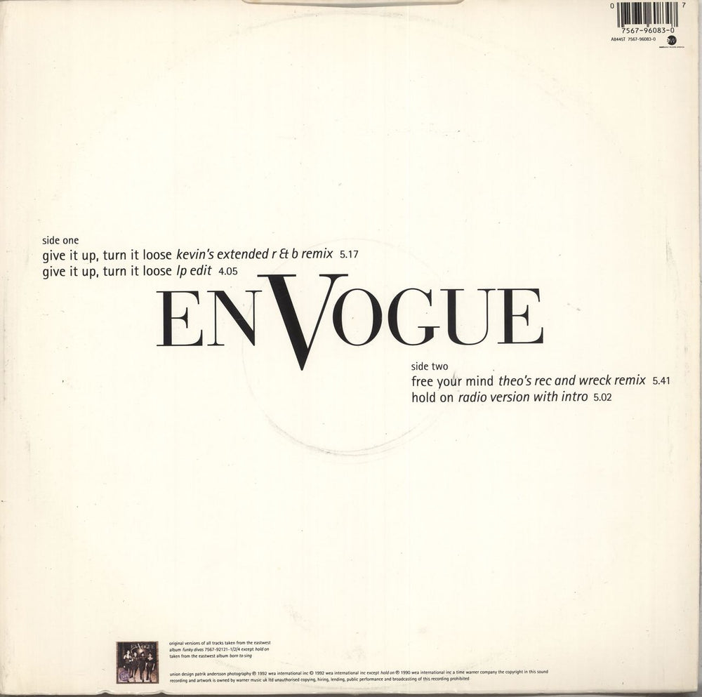 En Vogue Give It Up, Turn It Loose UK 12" vinyl single (12 inch record / Maxi-single) 075679608307