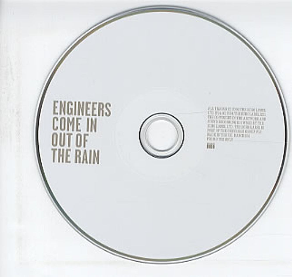 Engineers Come In Out Of The Rain UK Promo CD single (CD5 / 5") RADCD154