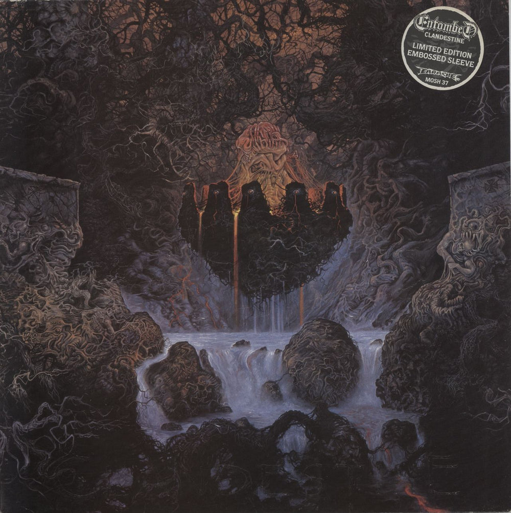 Entombed Clandestine - Limited Embossed Sleeve - EX UK vinyl LP album (LP record) MOSH37