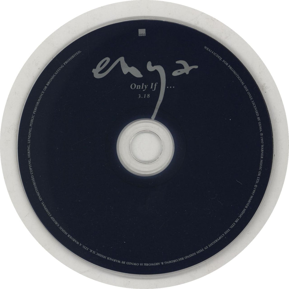 Enya Only If UK Promo CD single (CD5 / 5") ENYC5ON97208