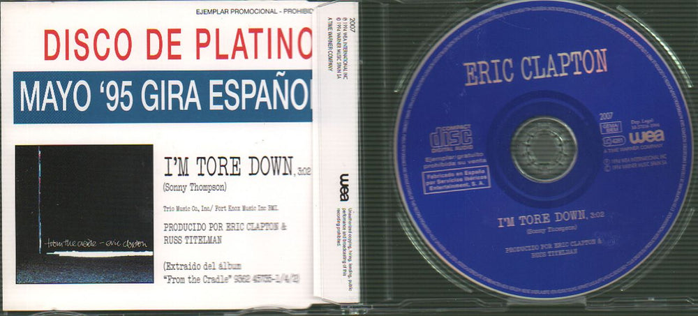 Eric Clapton I'm Tore Down Spanish Promo CD single (CD5 / 5") CLPC5IM59524