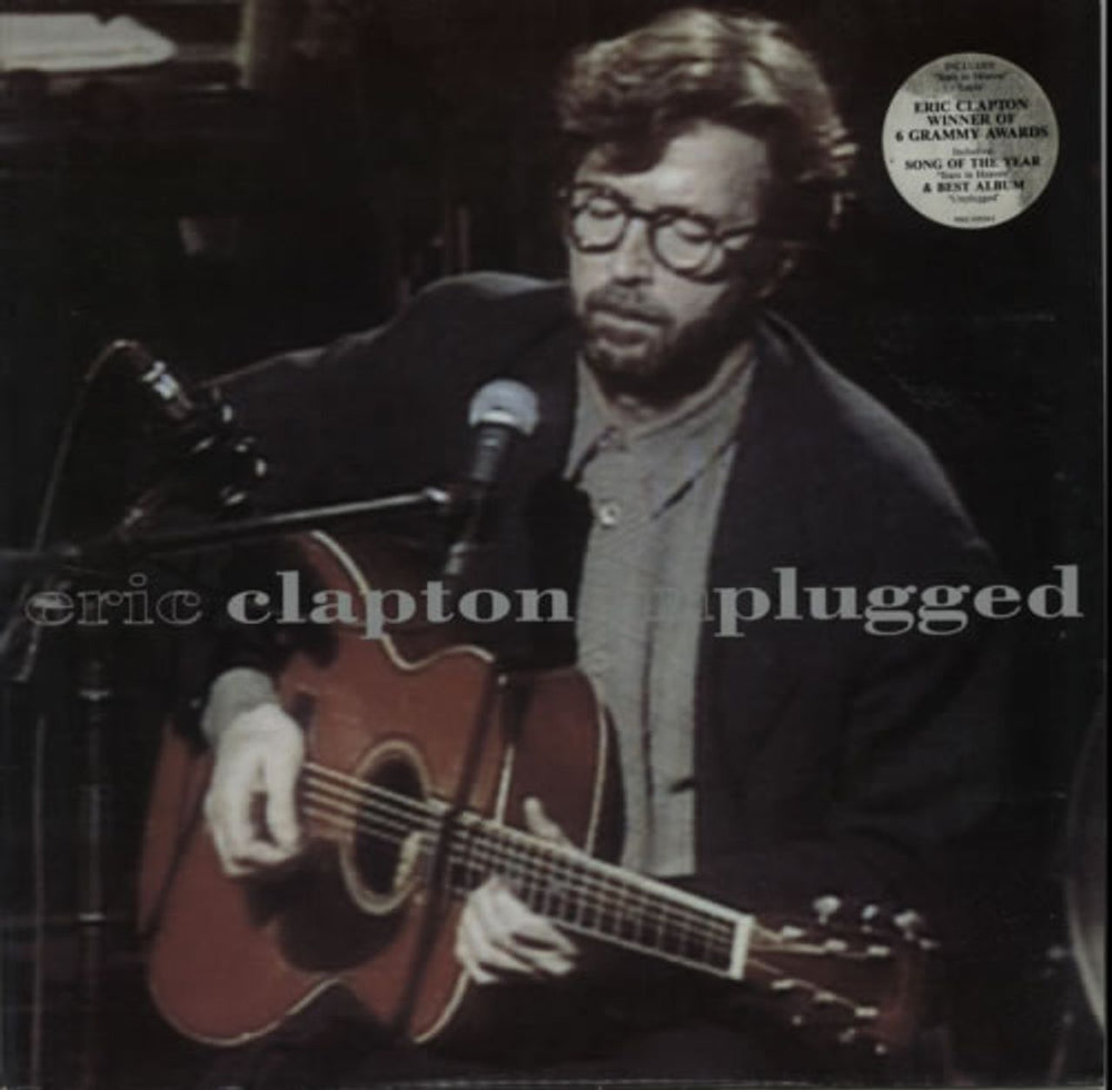 Eric Clapton Unplugged - Stickered UK vinyl LP album (LP record) WX480