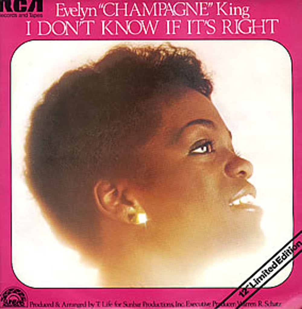 Evelyn 'Champagne' King I Don't Know If It's Right UK 12" vinyl single (12 inch record / Maxi-single) PC1386