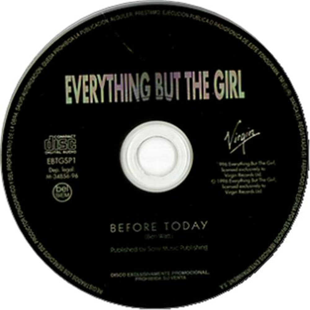 Everything But The Girl Before Today UK Promo CD single (CD5 / 5") EBTGSP1