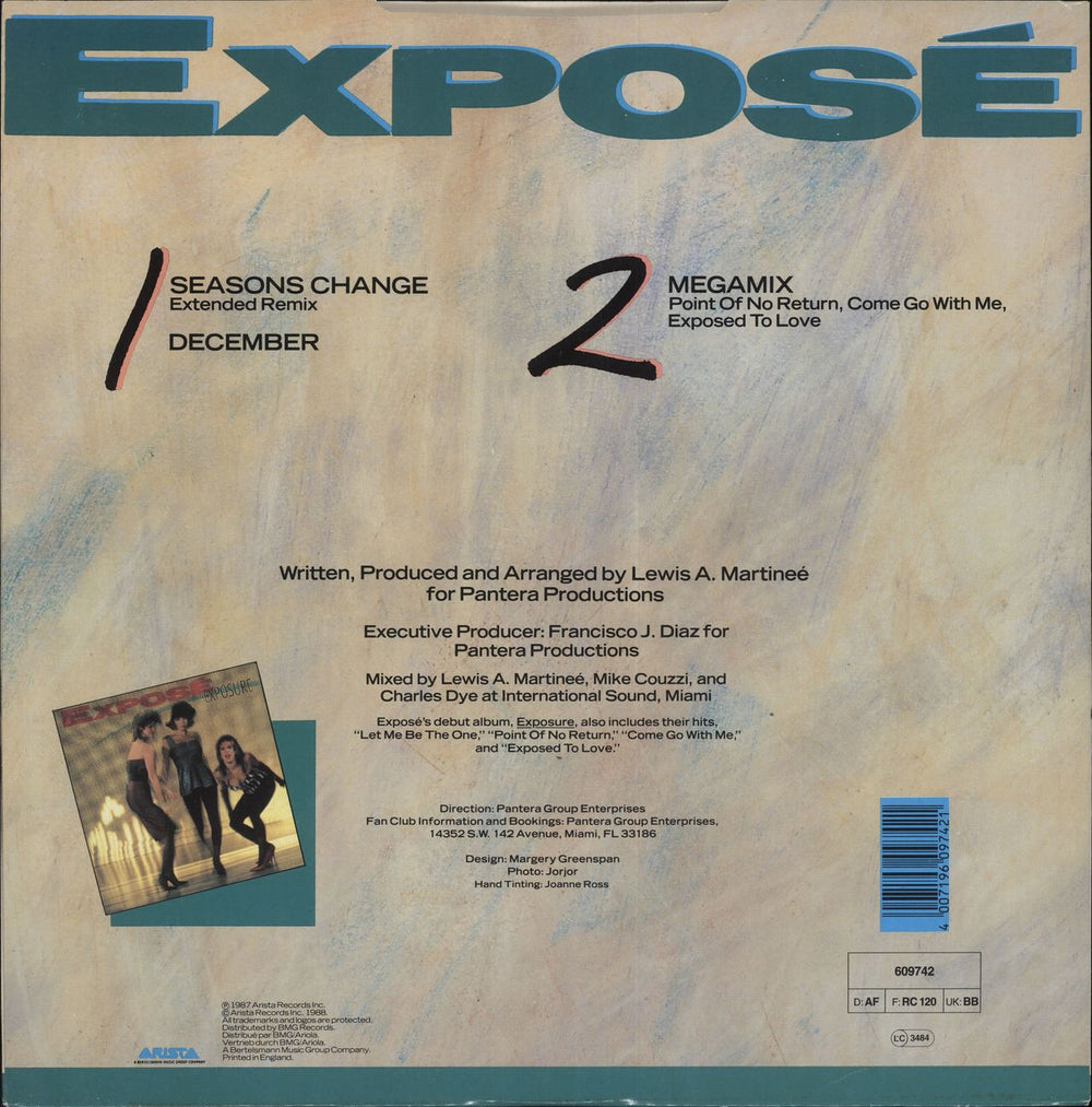 Expose Seasons Change UK 12" vinyl single (12 inch record / Maxi-single) 4007196097421