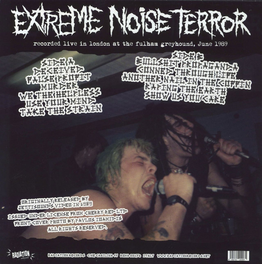 Extreme Noise Terror From One Extreme To Another [Live At The Fulham Greyhound London 1989] Italian vinyl LP album (LP record) 8592735004061