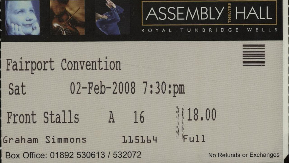 Fairport Convention Winter Tour 2008 + Ticket Stub & Flyer UK Promo tour programme