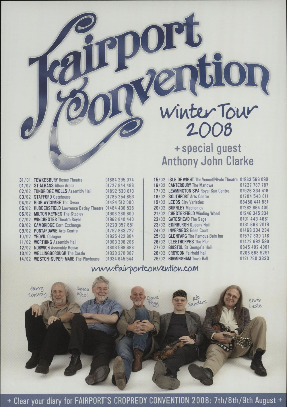 Fairport Convention Winter Tour 2008 + Ticket Stub & Flyer UK Promo tour programme F-CTRWI663347