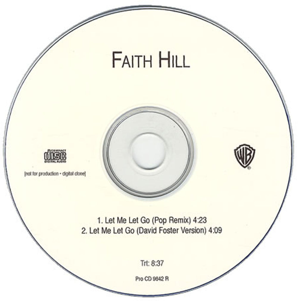 Faith Hill Let Me Let Go US Promo CD-R acetate CD-R ACETATE