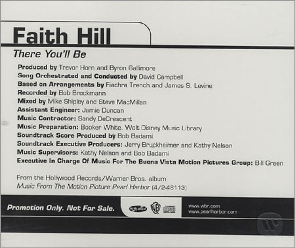 Faith Hill There You'll Be US Promo CD single (CD5 / 5") PRO-CDR-100659