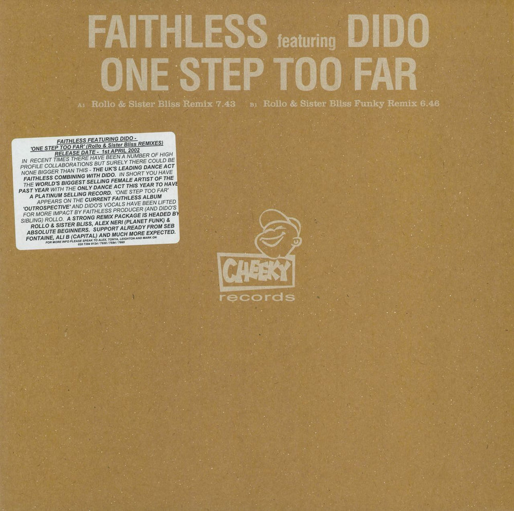 Faithless One Step Too Far UK Promo 12" vinyl single (12 inch record / Maxi-single) CHEEKY016A