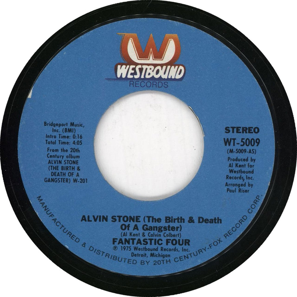 Fantastic Four Alvin Stone (The Birth And Death Of A Gangster) US 7" vinyl single (7 inch record / 45) WT-5009